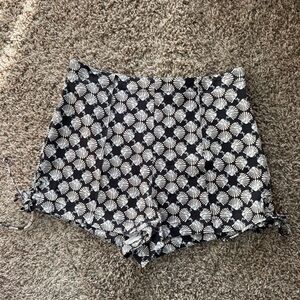 Anthropologie Maeve Micro Mini Seashell Printed High Waist Shorts Women Size 12